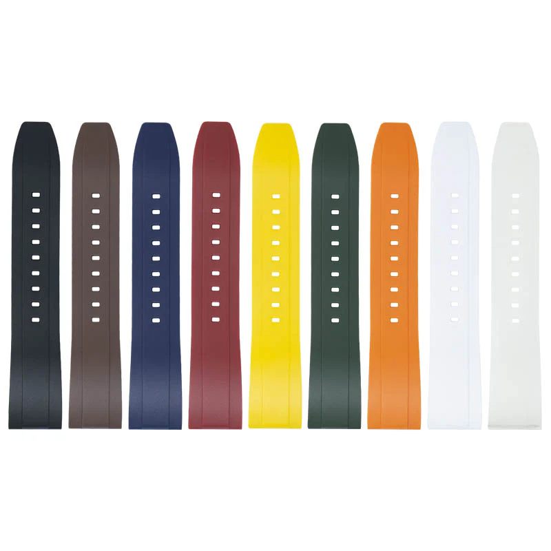 FKM Rubber Strap Yellow / 20mm / Polished Silver - Image 21
