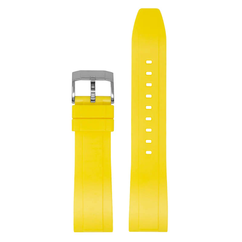 FKM Rubber Strap Yellow / 20mm / Polished Silver - Image 22