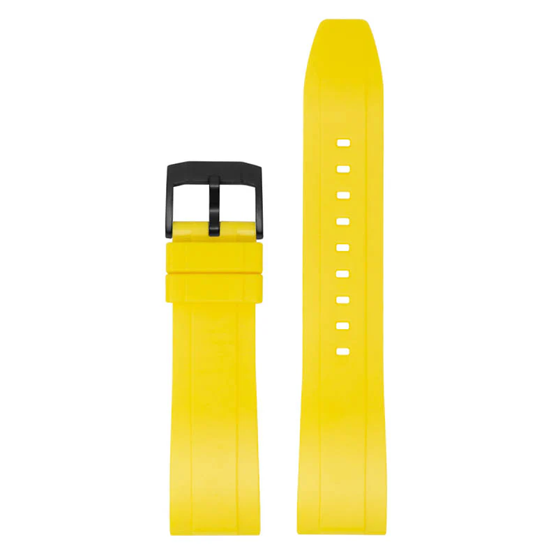 FKM Rubber Strap Yellow / 20mm / Polished Silver - Image 42