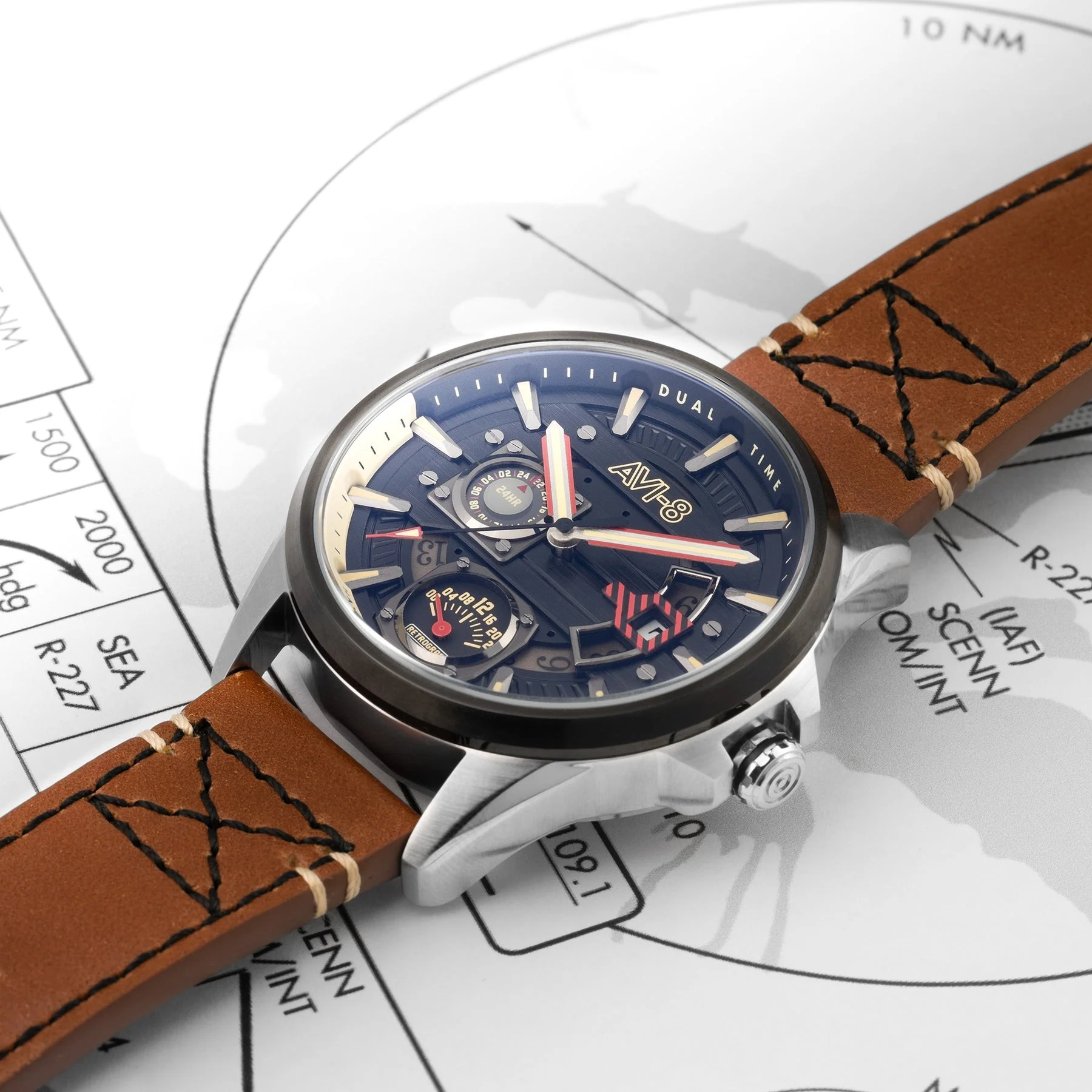 Hawker Harrier Farley Multifunction Black & Brown / Leather | Black Dial - Image 13