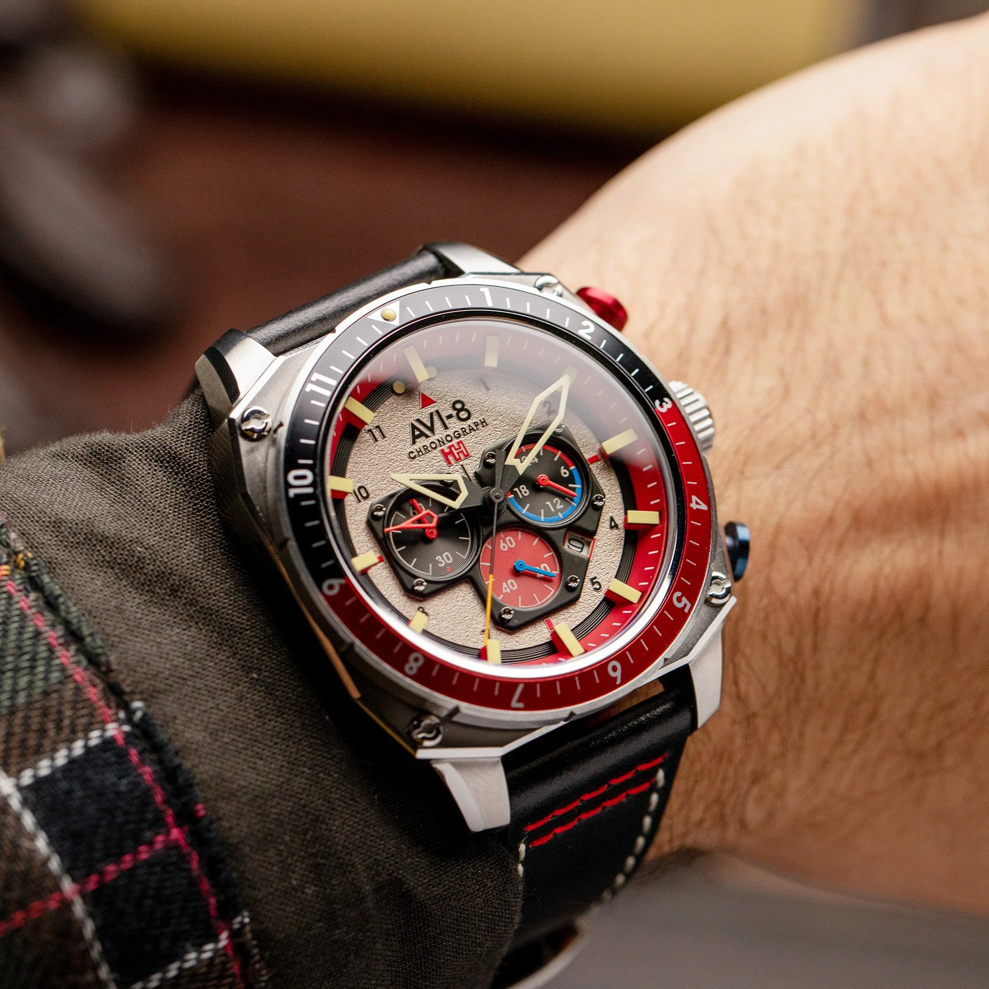 Hawker Hunter Atlas Dual Time Chronograph Gray / Leather | Gray Dial - Image 20