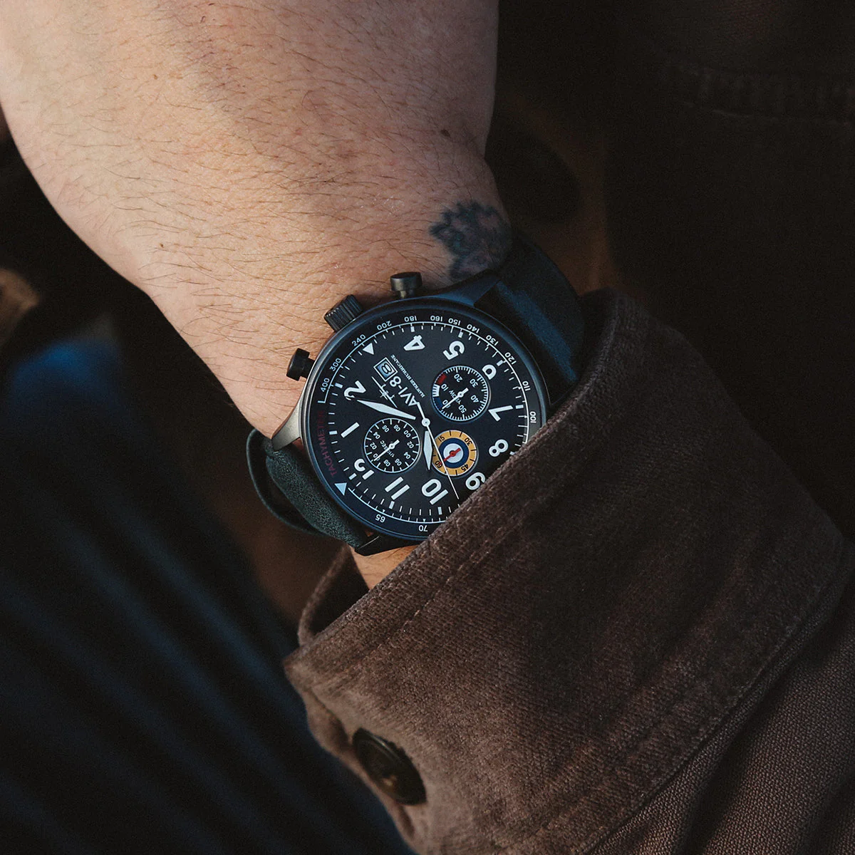 Hawker Hurricane Classic Chronograph Gray / Leather | Gray Dial - Image 5